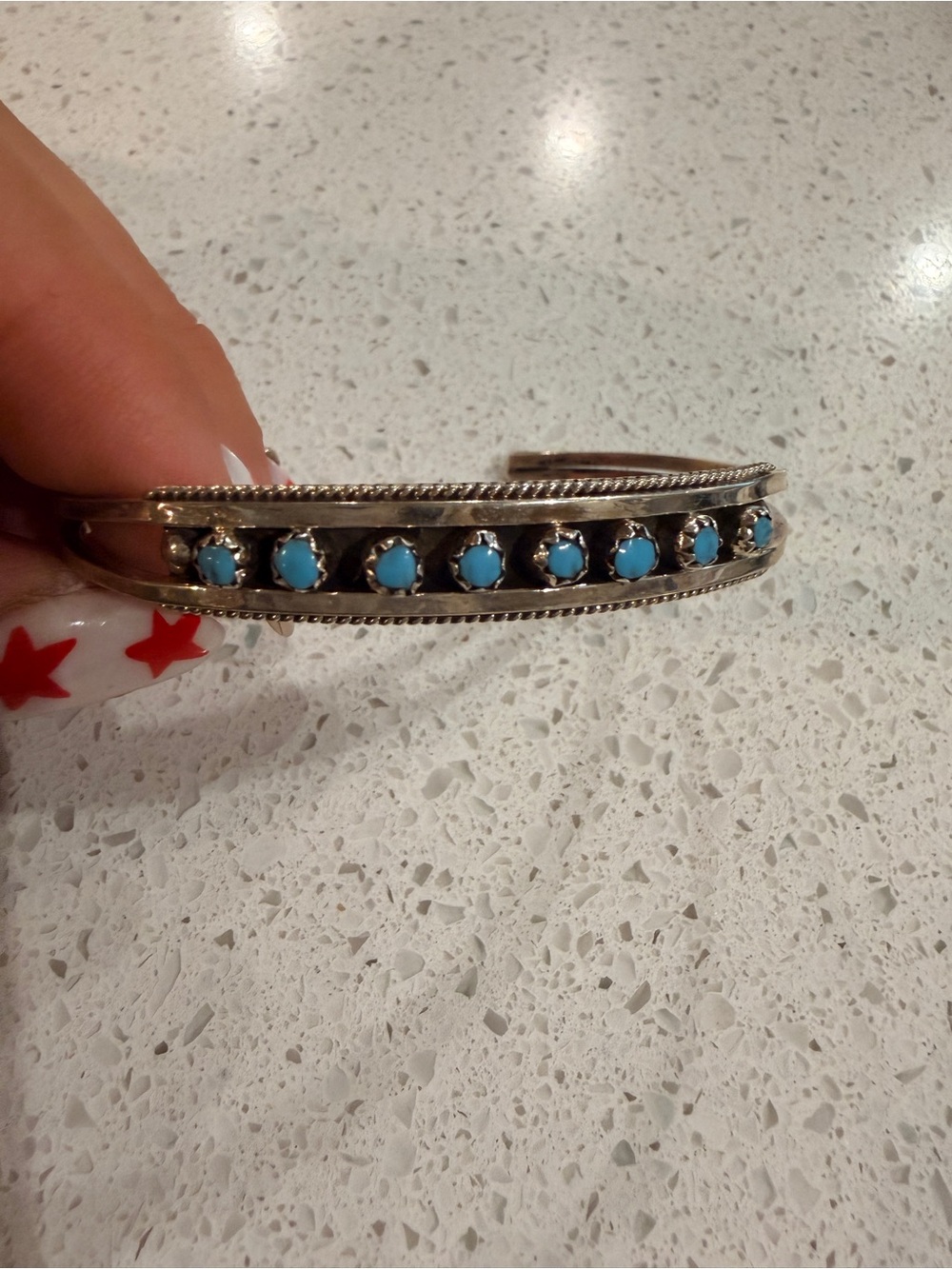Native Made Turquoise Cuff - Picture 2 of 4